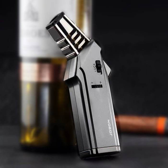 Jobon Large Strong Flame Jet Lighter Grey