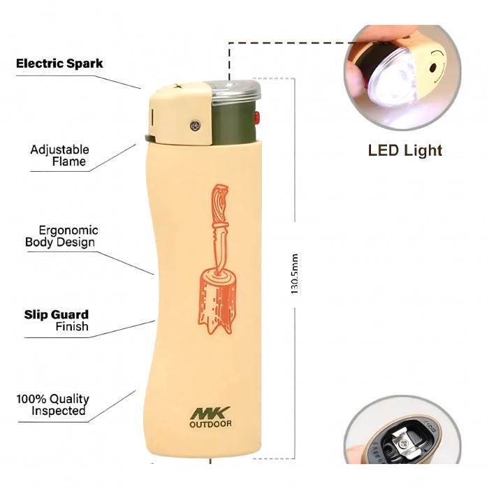 3 in 1 Large MK Outdoor LED Torch Bottle Opener Refillable Gas Lighter
