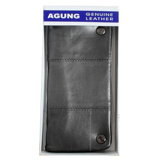Agung Black Large Leather Tobacco Pouch