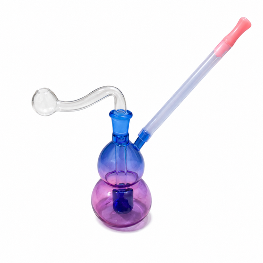 Blue & Purple Glass Water Pipe 9.5cm
