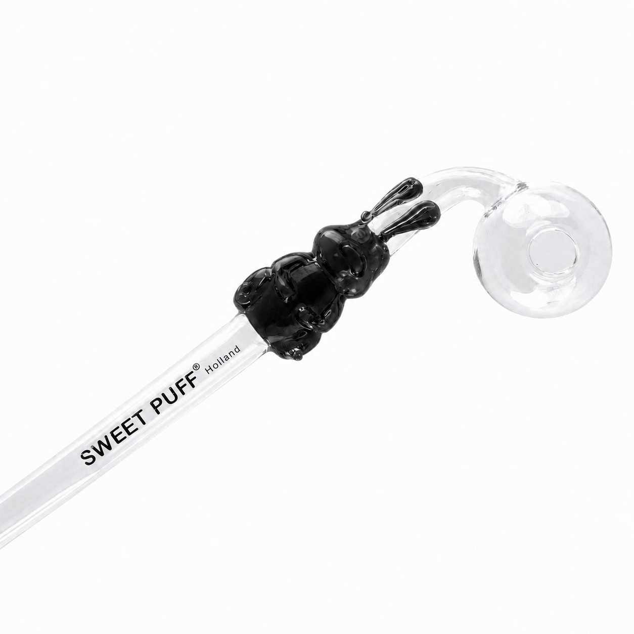 Bunny Sweet Puff Glass Pipe 14cm Black