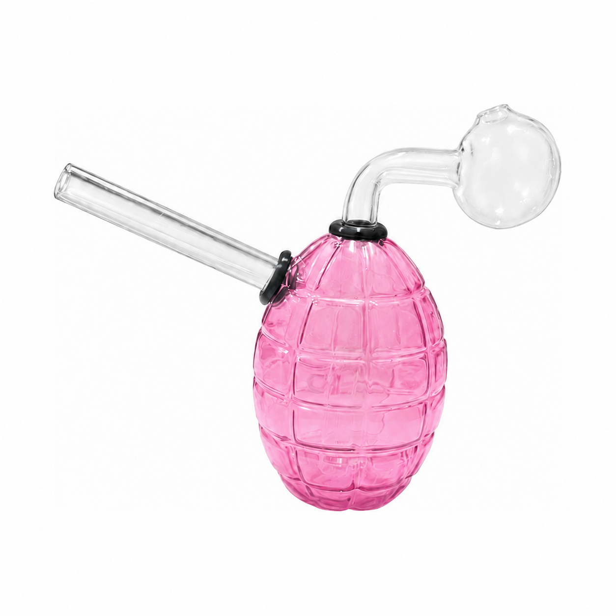 Full Colour Grenade Glass Bubbler Water Pipe 10cm