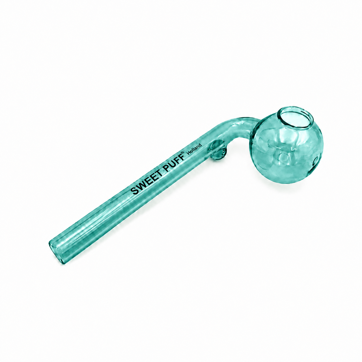 Full Colour Sweet Puff Glass Pipe 12cm Teal