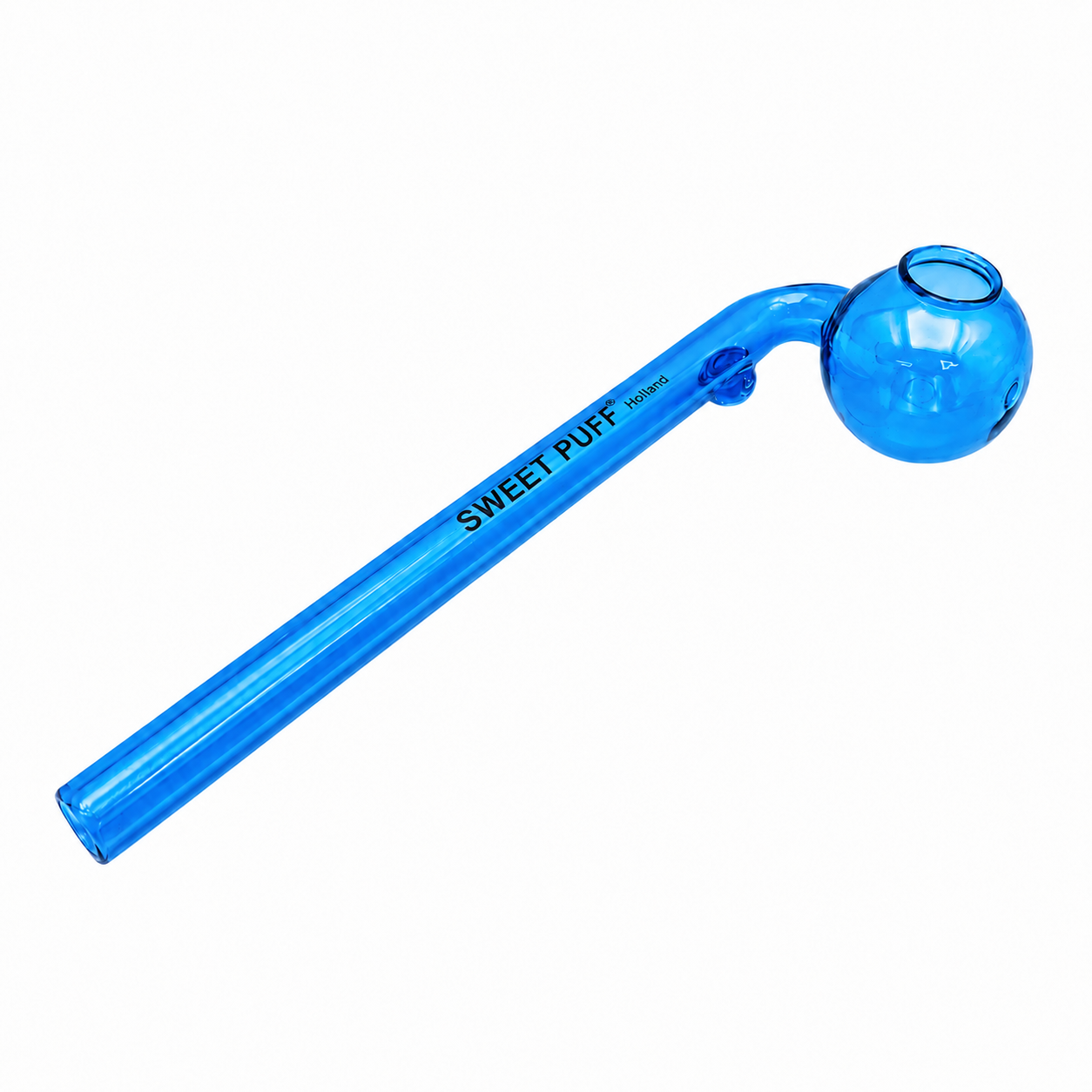 Full Colour Sweet Puff Glass Pipe 16cm Blue