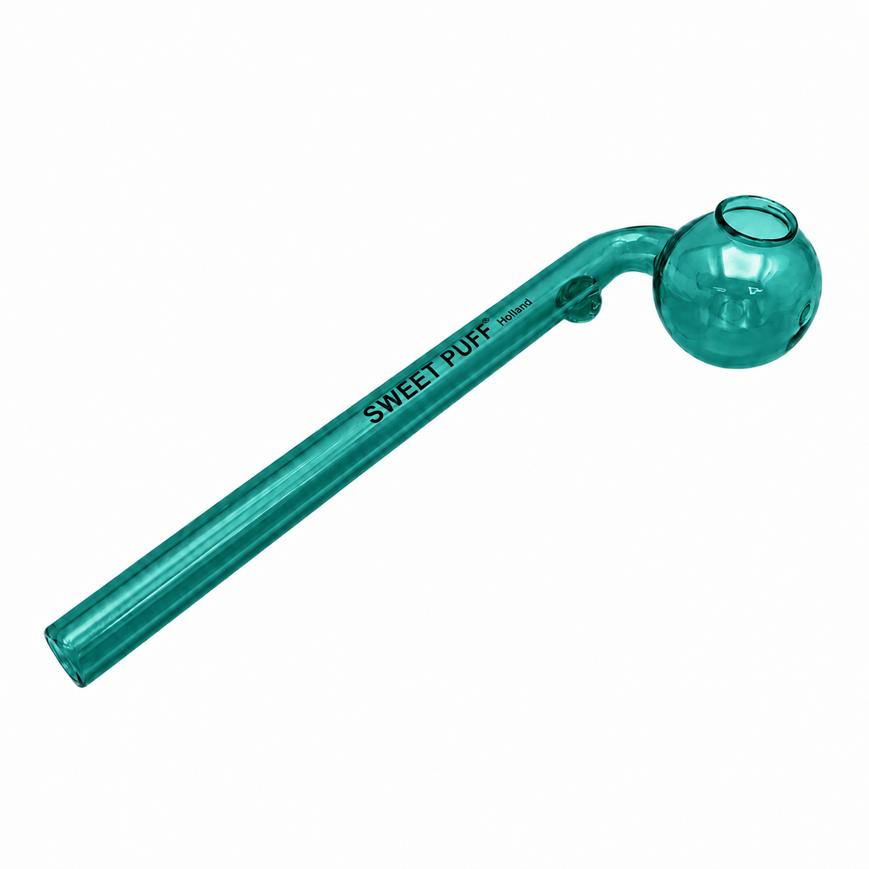 Full Colour Sweet Puff Glass Pipe 16cm Teal