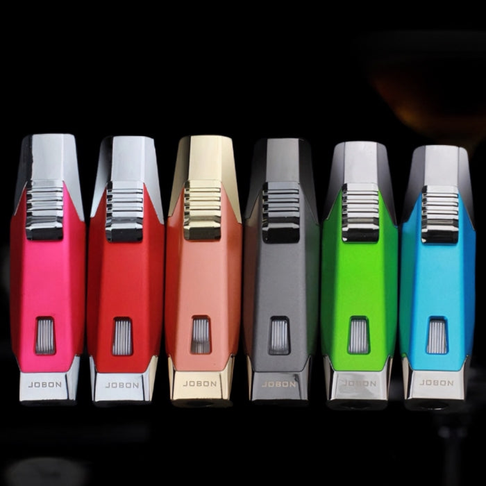 Jobon Double Flame Jet Torch Lighter – Refillable with Fuel Window