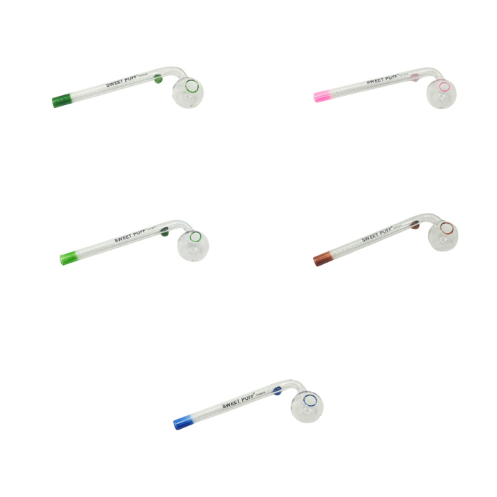 Coloured Sweet Puff Glass Pipe 14cm