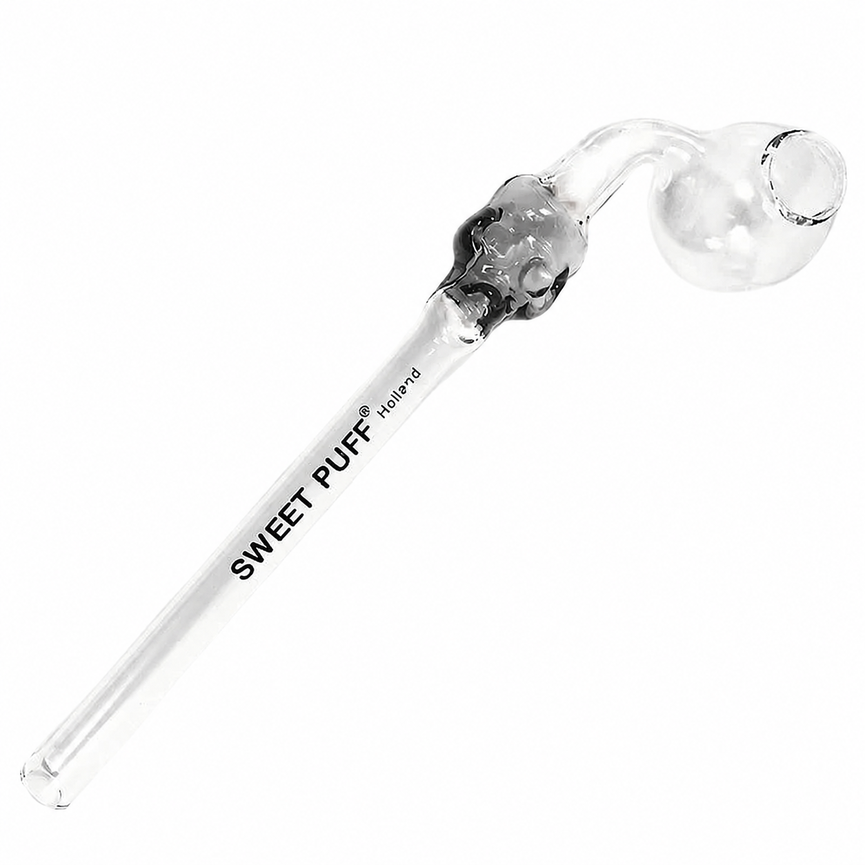 Skull Sweet Puff Glass Pipe 13cm Grey