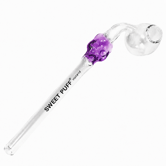 Skull Sweet Puff Glass Pipe 13cm Purple