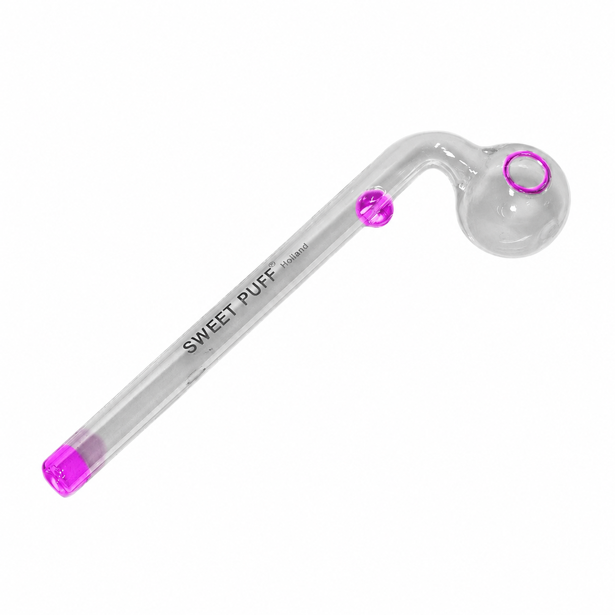 Sweet Puff Glass Pipe 14cm Pink