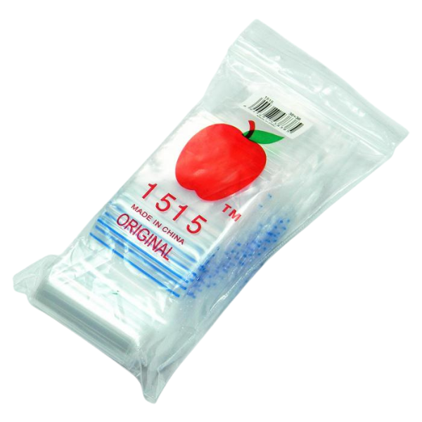 100 Apple1515 Resealable Plastic Bags Clear 38x38mm