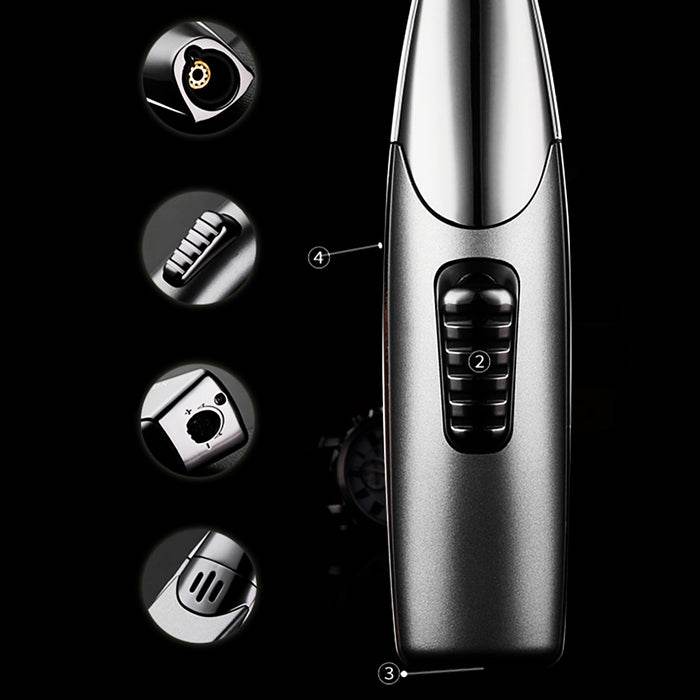 Jobon Single Jet Flame Refillable Metal Lighter - Adjustable Flame