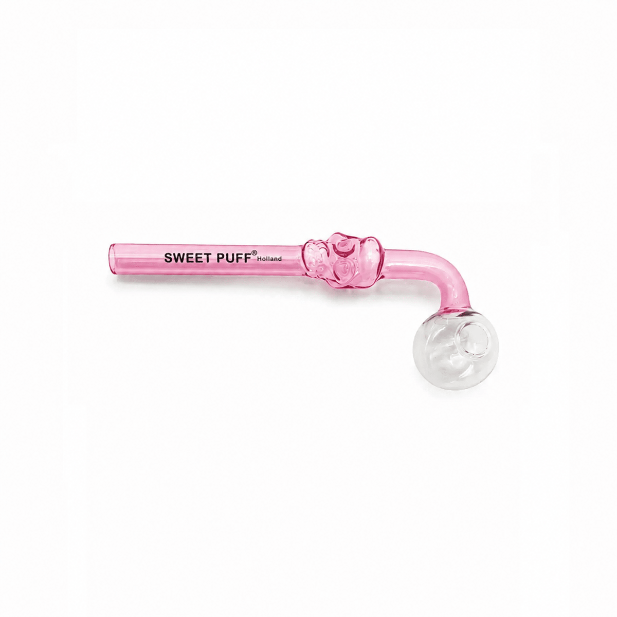 Full Colour Skull Sweet Puff Glass Pipe 14cm Pink