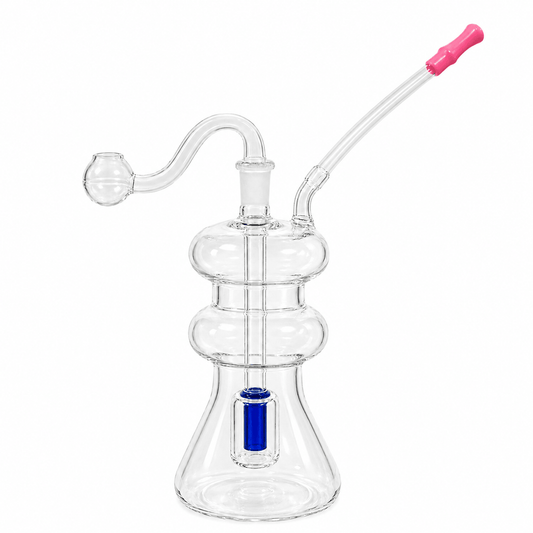 Glass Percolator Bubbler Water Pipe 12cm
