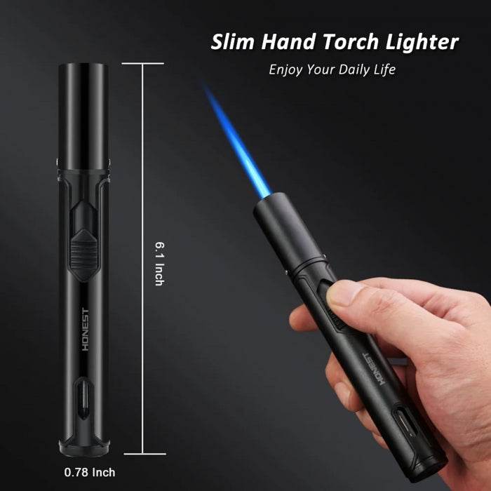 Honest Slim Jet Torch Lighter Refillable Butane 16cm