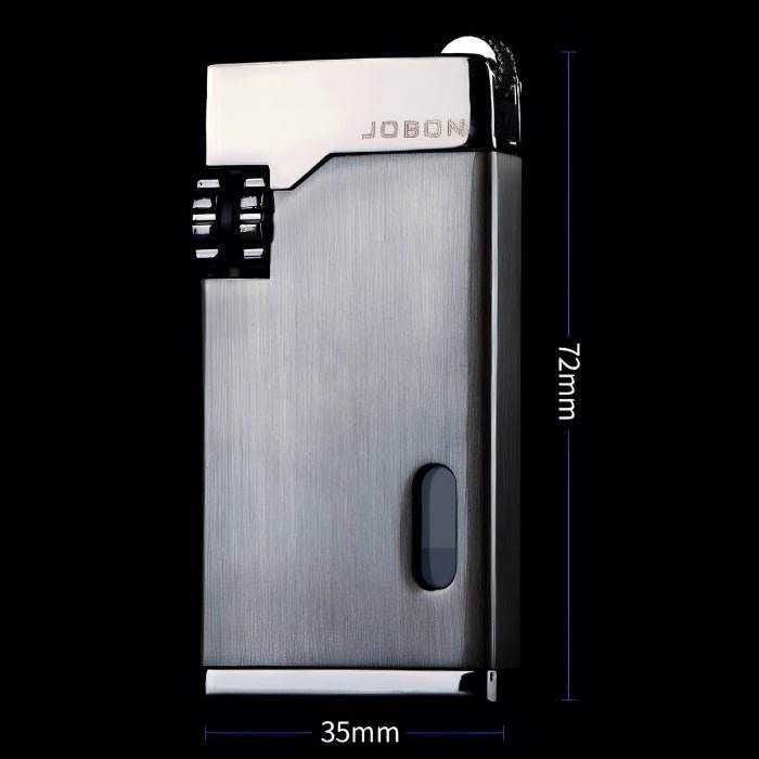 Jobon Double Flame Metal Butane Gas Jet Lighter Grey