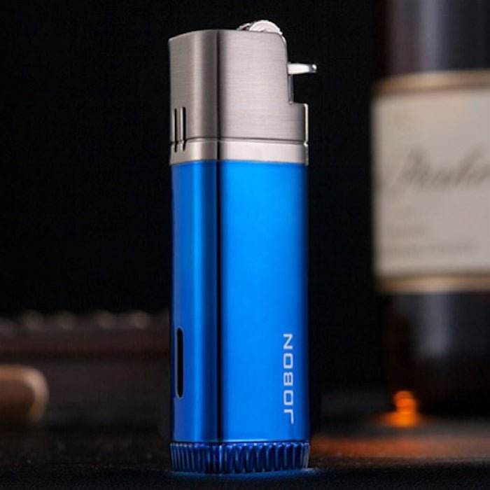 Jobon Flint Lit Twin Flame Jet Lighter Blue