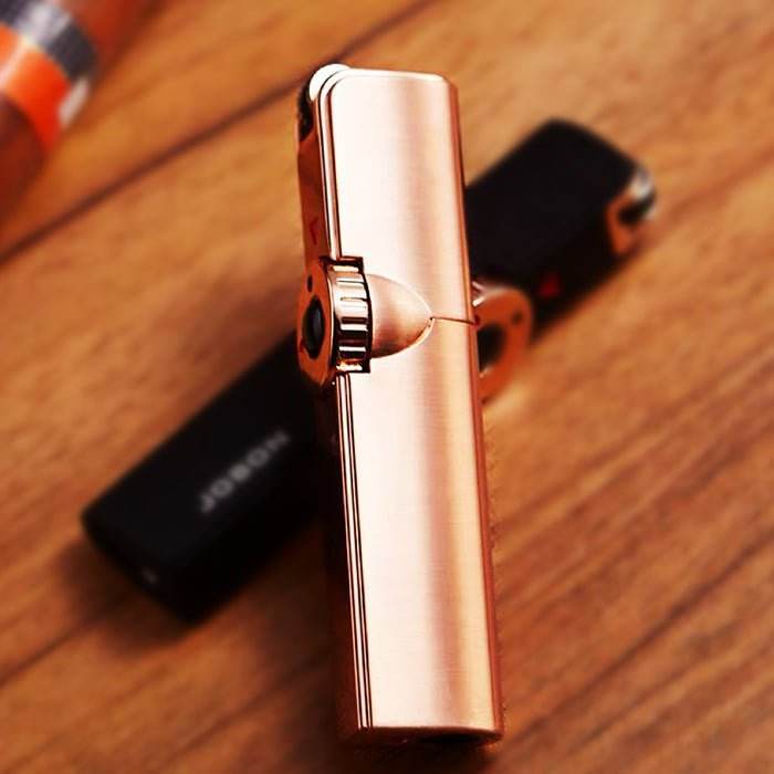 JOBON Rose Gold Flint Lit Slim Jet Lighter