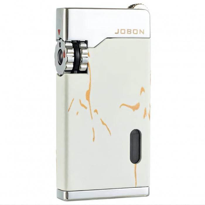 Jobon Double Flame Flint Metal Butane Gas Jet Lighter White
