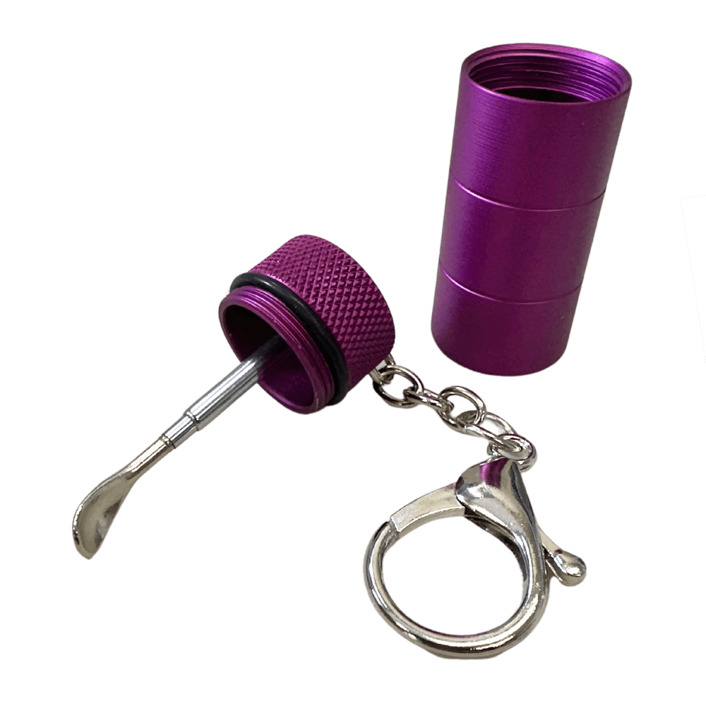 Metal Key Chain Jar Purple