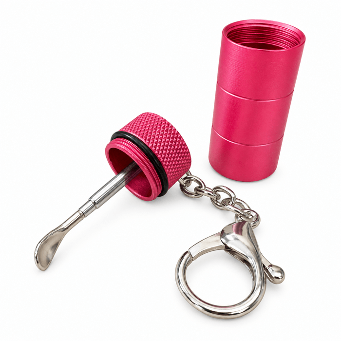 Metal Key Chain Jar Pink
