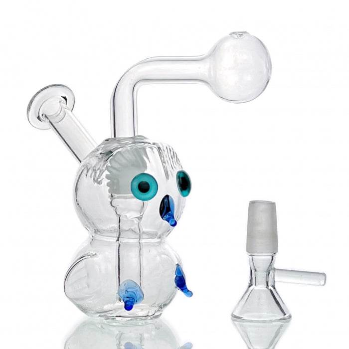 Owl Dual Usage Glass Bubbler Water Pipe 12cm