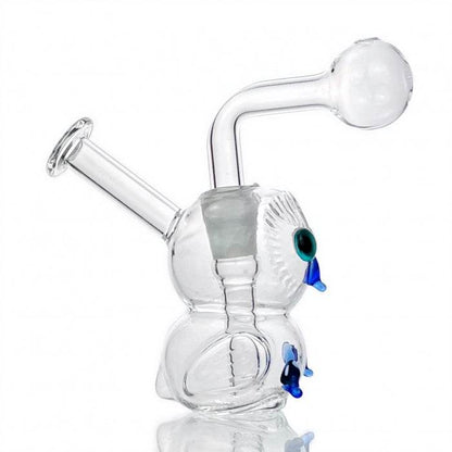 Owl Dual Usage Glass Bubbler Water Pipe 12cm