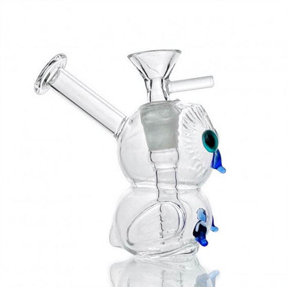 Owl Dual Usage Glass Bubbler Water Pipe 12cm