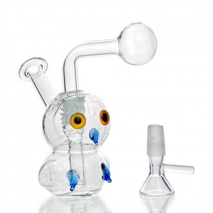 Owl Dual Usage Glass Bubbler Water Pipe 12cm