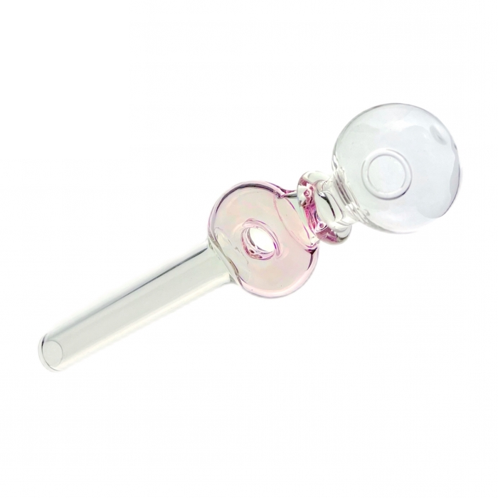 Donut Straight Glass Pipe 14cm Pink