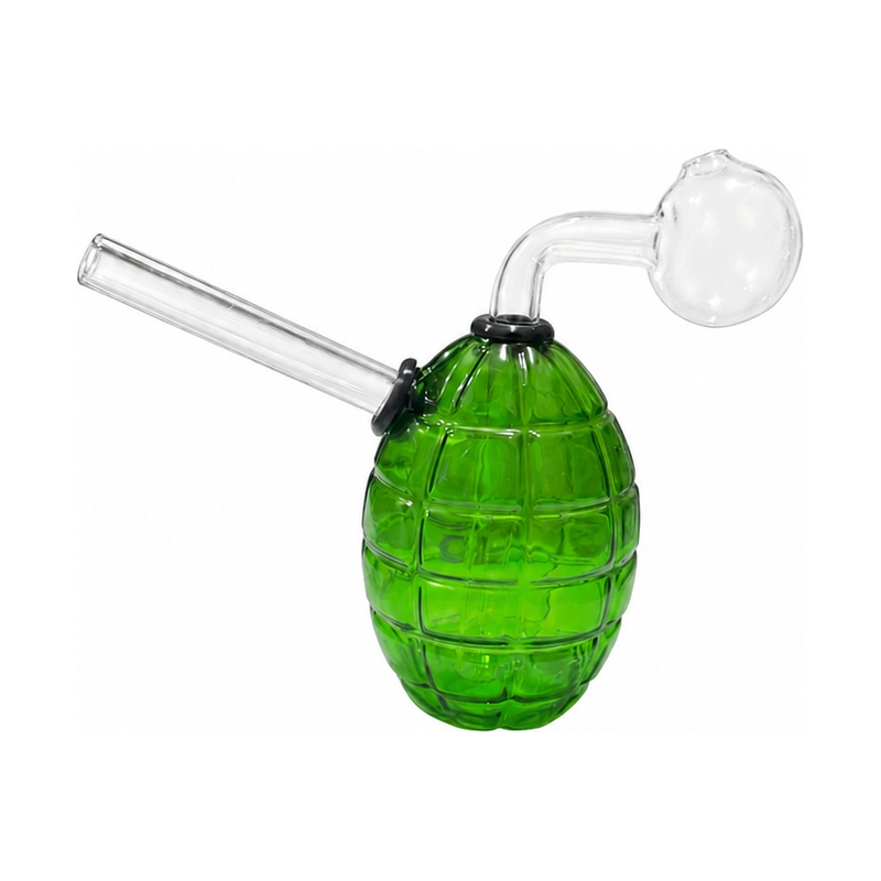 Full Colour Grenade Glass Bubbler Water Pipe 10cm