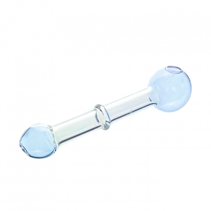 Annular Protrusion Straight Glass Pipe 12cm Purple