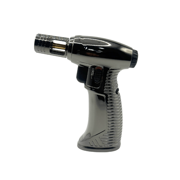 Single Jet Flame Standing Torch Lighter Silver