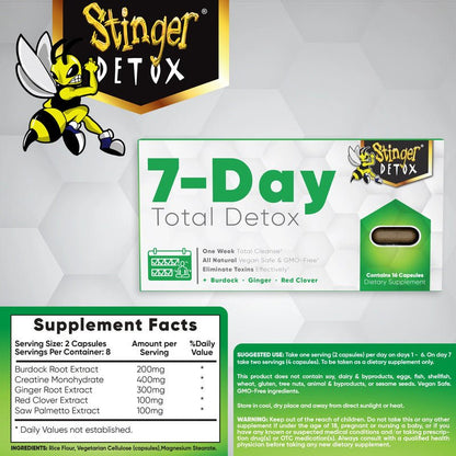 Stinger 7-Day Tablets Total Detox Permanent Cleanser