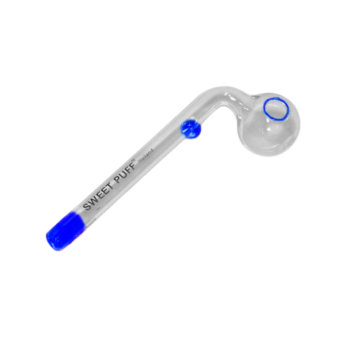 Sweet Puff Glass Pipe 12cm Blue