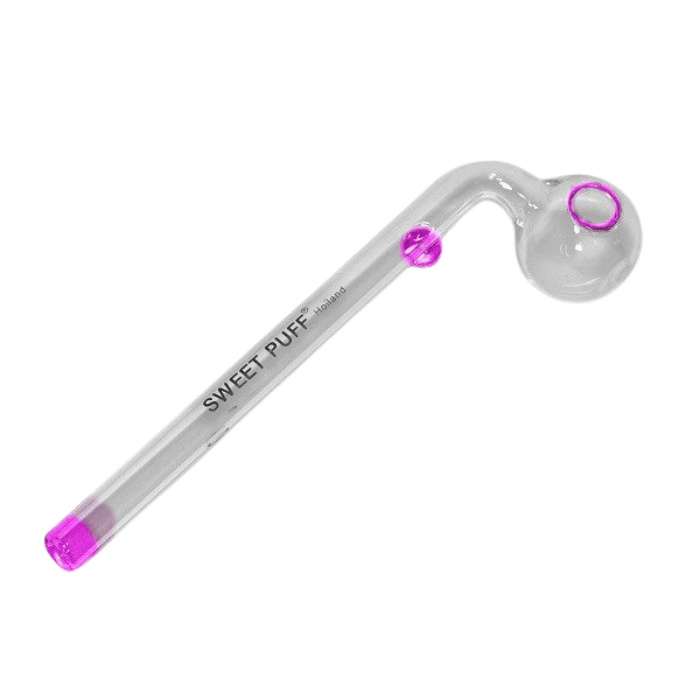 Sweet Puff Glass Pipe 14cm Pink