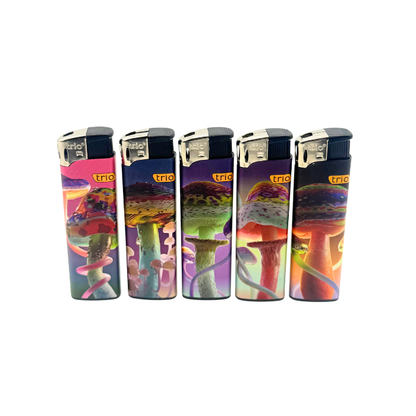 Trio Disposable Lighter – Mushroom Designs (Assorted Patterns)