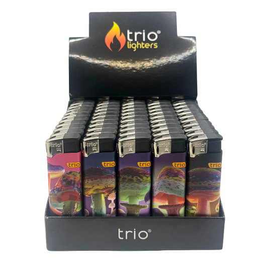 Trio Disposable Lighter – Mushroom Designs (Assorted Patterns)