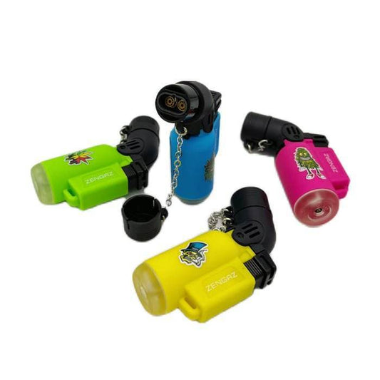 ZENGAZ Angle Twin Flame Jet Lighter With Chain Lid